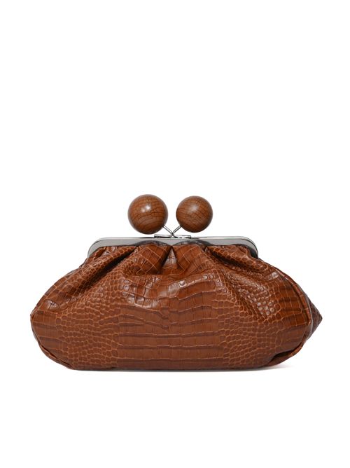 Borsa Pasticcino Bag Medium WKAALISSO in pelle con stampa Cocco